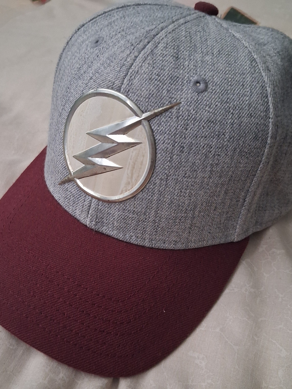 DC Comics Gray and Maroon Flash Logo Snapback Hat